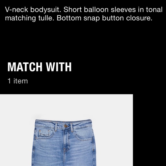 Zara embroidery sheer balloon sleeves bodysuit - Picture 9 of 9